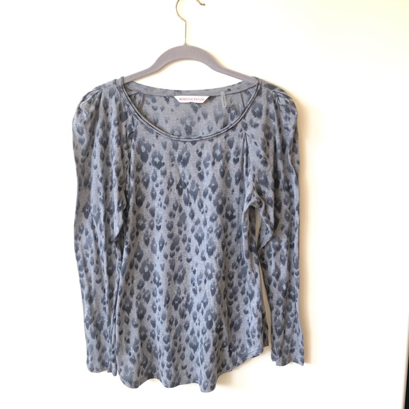 Rebecca Taylor Leopard Print Long Sleeve Tee - Picture 6 of 8